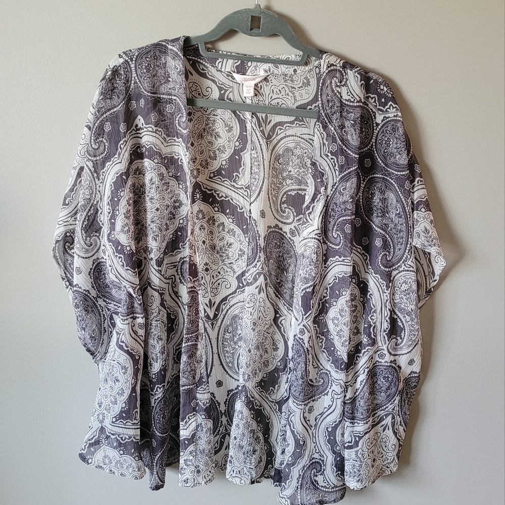 Sun and shadow paisley chiffon coverup